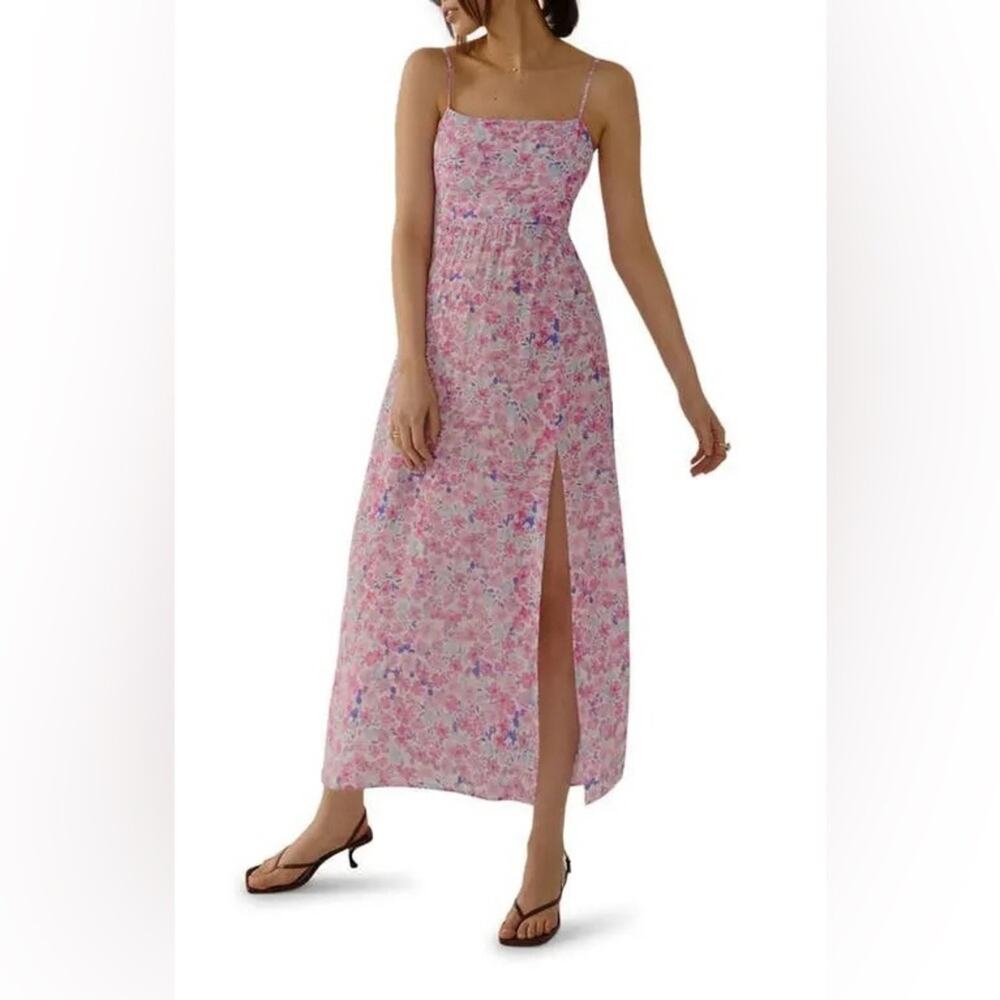 Favorite Daughter Monty Floral Maxi Dress Size XS Pink Blue Wedding Guest EUC